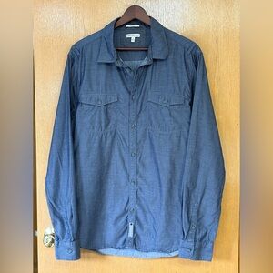 EUC Calvin Klein Jeans MEN’S Modern Fit Blue-Gray Button Front Dress Shirt-L